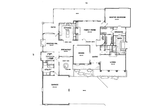 Floor Plan - Main Floor for European House Plan #41-168 - 3 bed, 3.5 bath