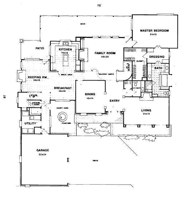 European Floor Plan - Main Floor Plan #41-168