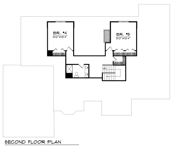 Architectural House Design - European Floor Plan - Upper Floor Plan #70-517