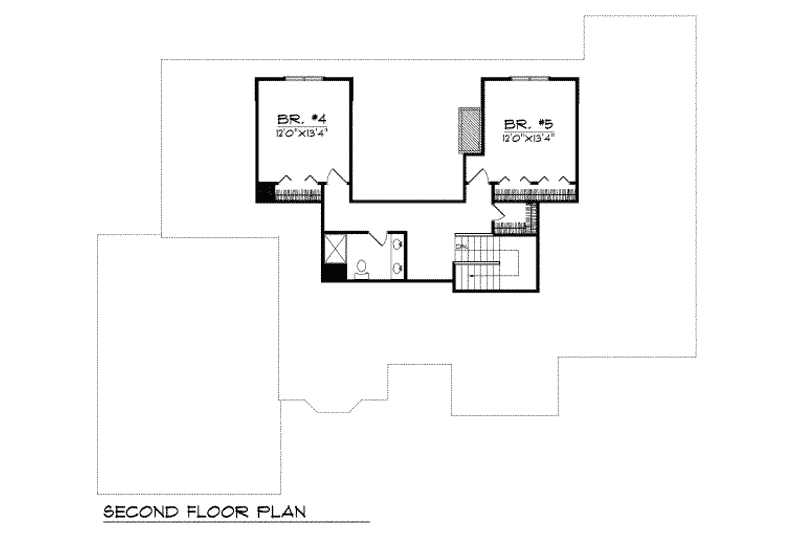 Home Plan - Floor Plan - Upper Floor for European House Plan #70-517 - 5 bed, 3.5 bath
