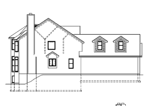 Exterior - Rear Elevation for Traditional House Plan #67-587 - 4 bed, 3.5 bath