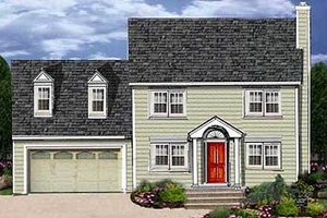 Colonial Exterior - Front Elevation Plan #3-137