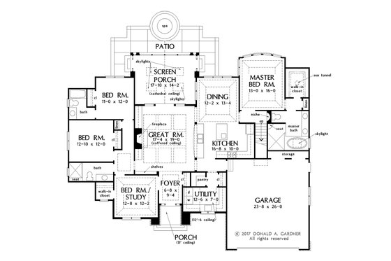 Floor Plan - Main Floor for European House Plan #929-1028 - 4 bed, 3 bath