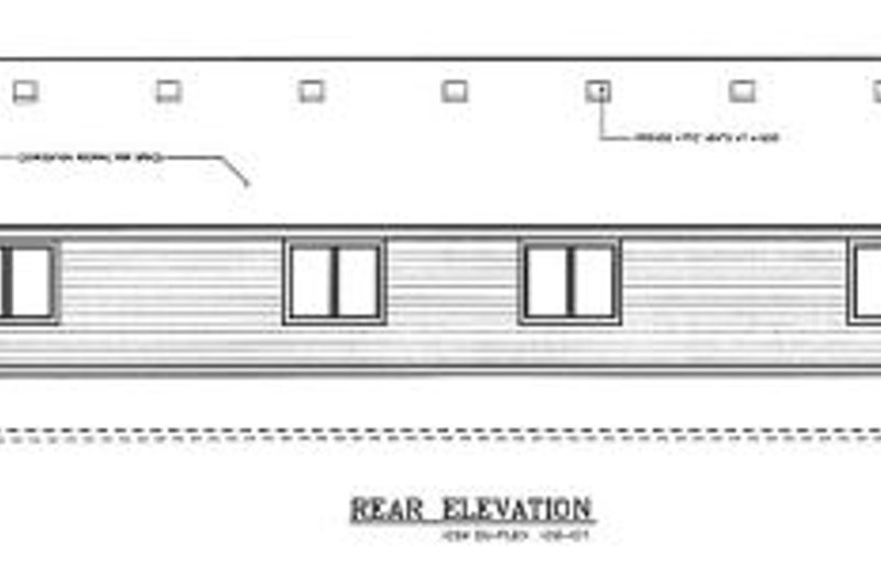 Home Plan - Exterior - Rear Elevation for Traditional House Plan #100-107 - 2 bed, 1 bath