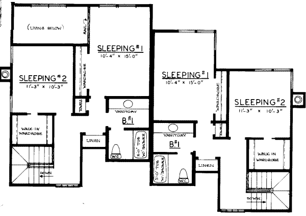 Modern Floor Plan - Upper Floor Plan #303-275