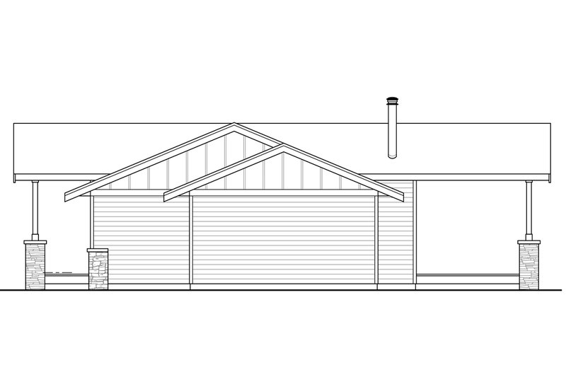 Architectural House Design - Exterior - Other Elevation 1 for Prairie House Plan #124-1006 - 2 bed, 2 bath