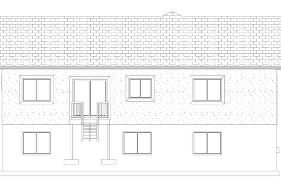 Exterior - Rear Elevation 1 for Ranch House Plan #1060-103 - 3 bed, 2 bath