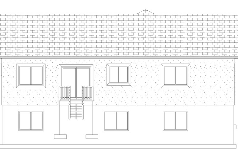 Architectural House Design - Exterior - Rear Elevation 1 for Ranch House Plan #1060-103 - 3 bed, 2 bath