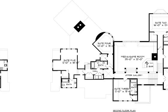 Exterior - Front Elevation 3 for Tudor House Plan #413-127 - 5 bed, 6 bath