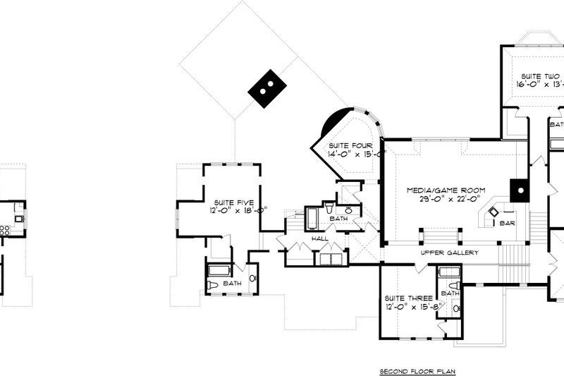 House Plan Design - Exterior - Front Elevation 3 for Tudor House Plan #413-127 - 5 bed, 6 bath