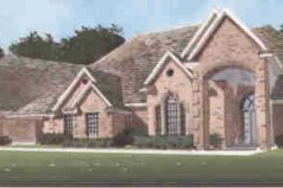 Exterior - Front Elevation for European House Plan #65-247 - 5 bed, 5.5 bath