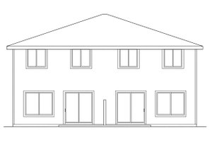 Exterior - Rear Elevation for Traditional House Plan #124-571 - 4 bed, 2.5 bath