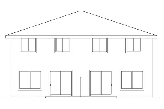 Exterior - Rear Elevation for Traditional House Plan #124-571 - 4 bed, 2.5 bath
