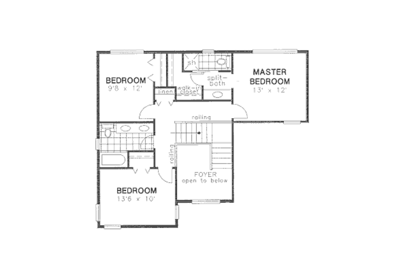 Dream House Plan - Floor Plan - Upper Floor for European House Plan #18-9007 - 3 bed, 2.5 bath