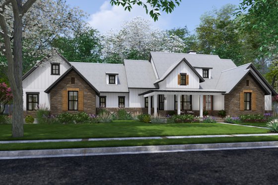 Exterior - Front Elevation 12 for Cottage House Plan #120-290 - 4 bed, 3.5 bath