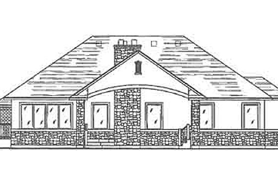 Exterior - Rear Elevation for Traditional House Plan #5-110 - 3 bed, 2.5 bath