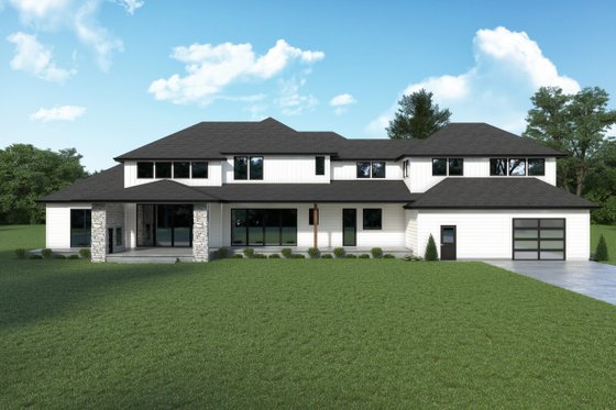 Exterior - Rear Elevation for Traditional House Plan #1070-181 - 5 bed, 4.5 bath