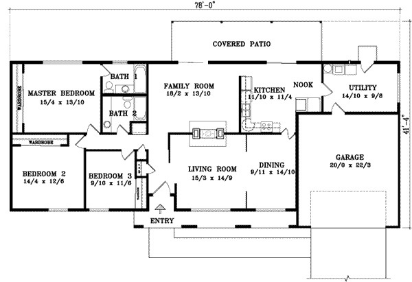 Adobe / Southwestern Floor Plan - Main Floor Plan #1-773