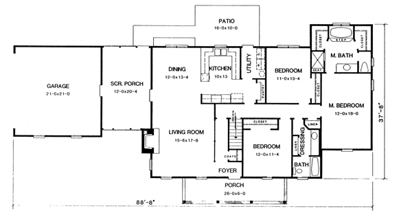 Ranch Floor Plan - Main Floor Plan #10-137