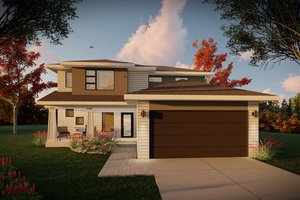 Prairie Exterior - Front Elevation Plan #70-1511