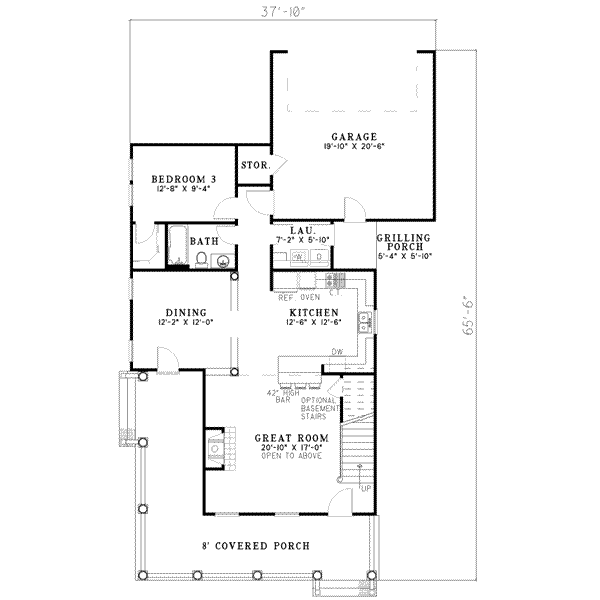 House Plan Design - Southern Floor Plan - Main Floor Plan #17-521