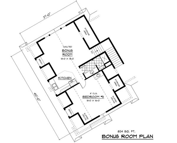 European Floor Plan - Upper Floor Plan #51-338