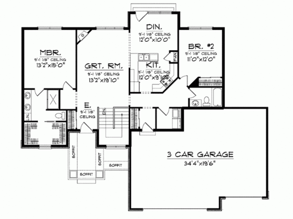Home Plan - Bungalow Floor Plan - Main Floor Plan #70-901