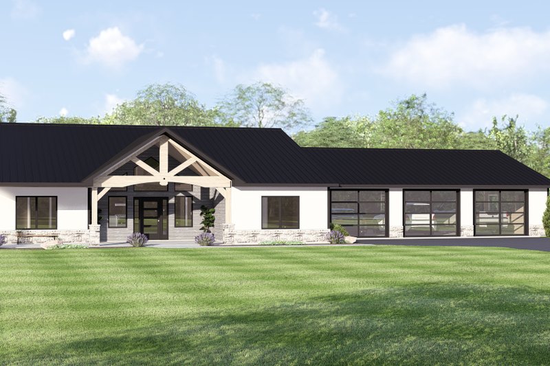 House Blueprint - Ranch Exterior - Front Elevation Plan #1064-440