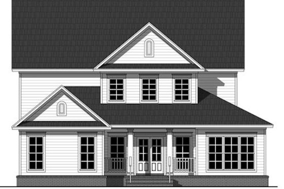 Exterior - Rear Elevation for Country House Plan #21-321 - 4 bed, 3.5 bath