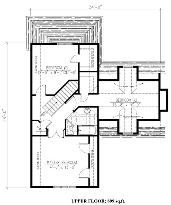 Country Floor Plan - Upper Floor Plan #138-344