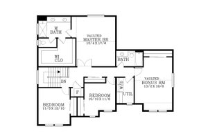 Floor Plan - Upper Floor for Craftsman House Plan #53-484 - 3 bed, 2.5 bath