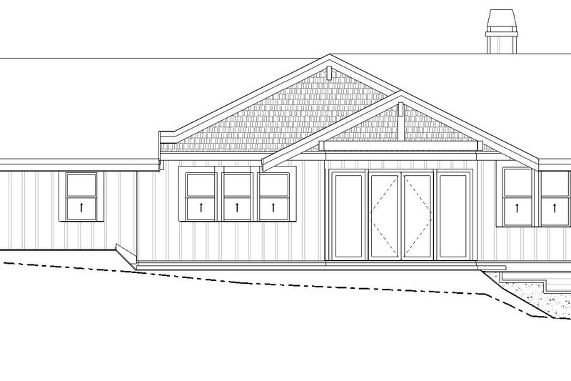 House Blueprint - Exterior - Rear Elevation for Craftsman House Plan #895-49 - 3 bed, 2.5 bath