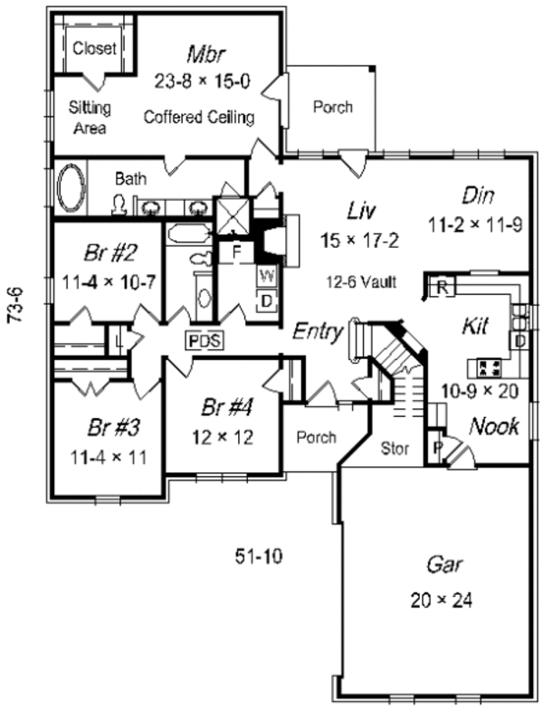 Traditional Floor Plan - Main Floor Plan #329-257