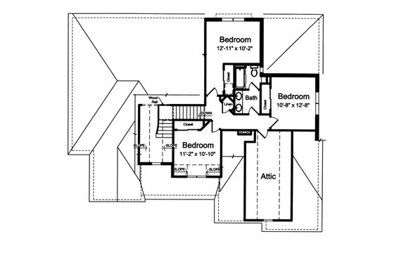 Floor Plan - Upper Floor for Traditional House Plan #46-879 - 4 bed, 2.5 bath