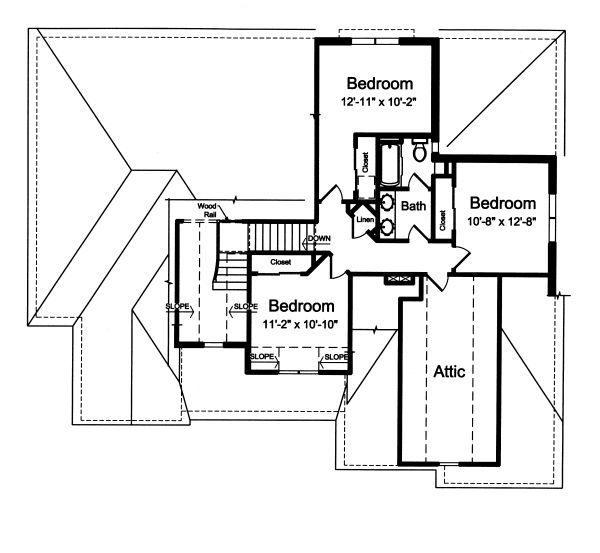 House Design - Traditional Floor Plan - Upper Floor Plan #46-879