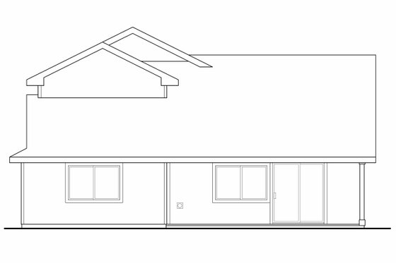 Exterior - Rear Elevation House Plan #124-698 - 4 bed, 2.5 bath