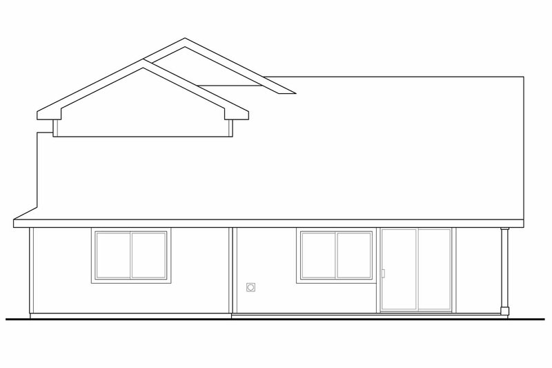Home Plan - Exterior - Rear Elevation House Plan #124-698 - 4 bed, 2.5 bath