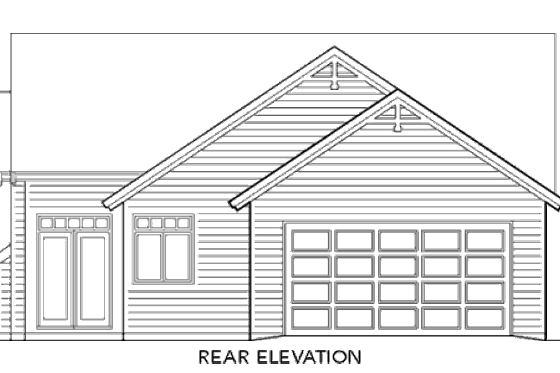 Exterior - Rear Elevation for Craftsman House Plan #48-268 - 3 bed, 2 bath