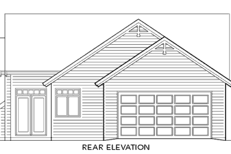 Home Plan - Exterior - Rear Elevation for Craftsman House Plan #48-268 - 3 bed, 2 bath