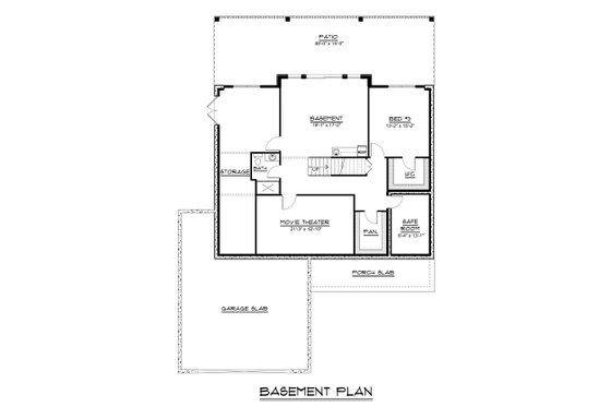 Floor Plan - Lower Floor for Contemporary House Plan #1064-364 - 2 bed, 2 bath
