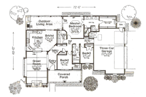Floor Plan - Main Floor for European House Plan #310-958 - 3 bed, 2 bath