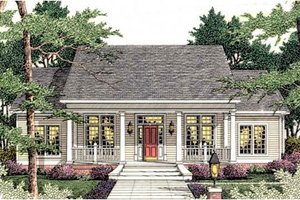 Southern Exterior - Front Elevation Plan #406-284