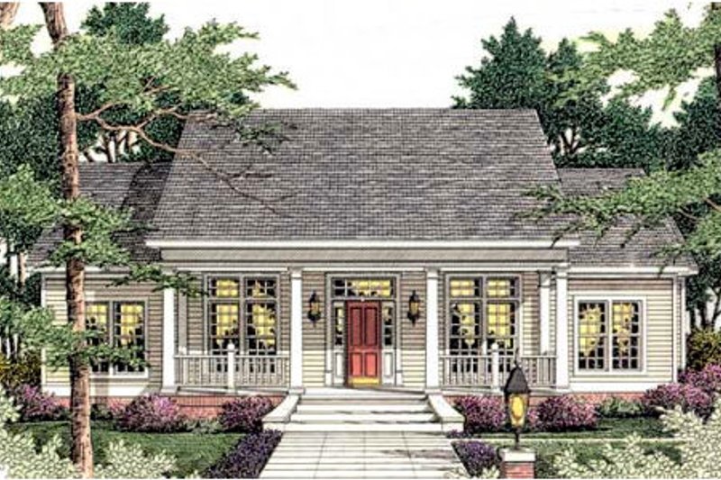 House Plan Design - Exterior - Front Elevation 3 for Southern House Plan #406-284 - 4 bed, 2.5 bath