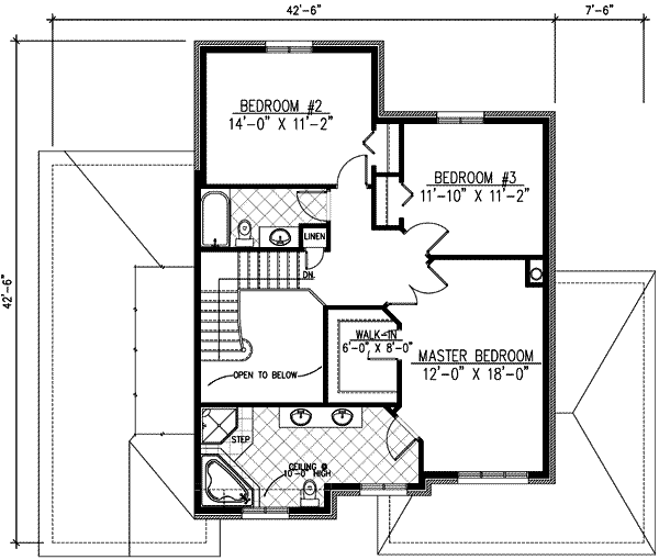 European Floor Plan - Upper Floor Plan #138-127