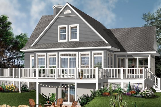 Exterior - Rear Elevation for Contemporary House Plan #23-2317 - 4 bed, 3 bath