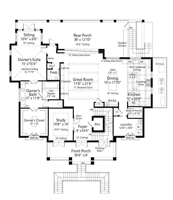 Dream House Plan - Cottage Floor Plan - Main Floor Plan #938-159