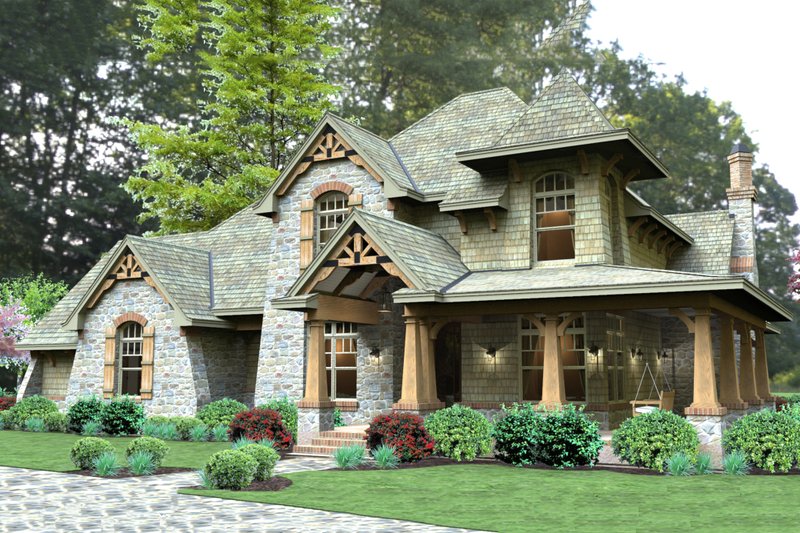 Architectural House Design - Craftsman Exterior - Front Elevation Plan #120-179
