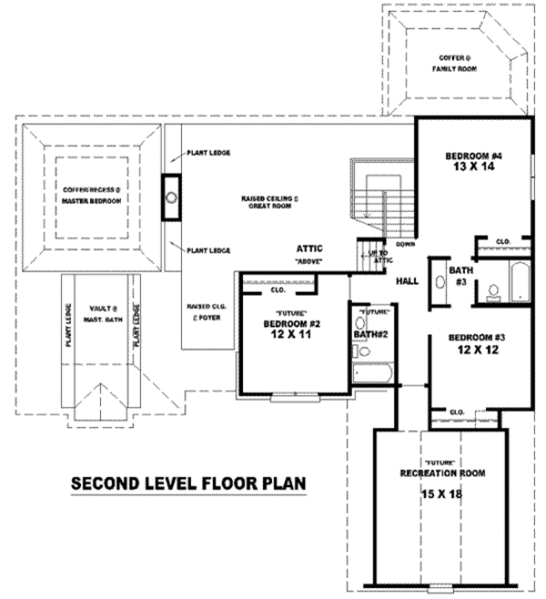 Traditional Floor Plan - Upper Floor Plan #81-1116