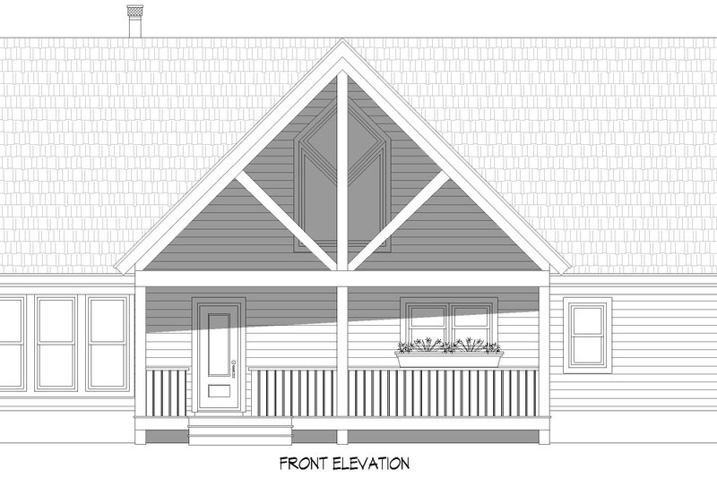 House Design - Exterior - Front Elevation 3 for Southern House Plan #932-1082 - 2 bed, 2 bath