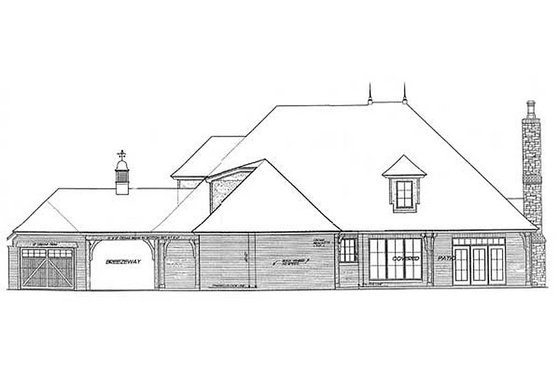 Exterior - Front Elevation 3 for European House Plan #310-431 - 4 bed, 4 bath